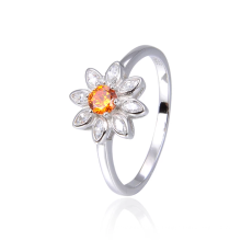 925 sterling silver flower ring gemstone zircon personalized custom ring